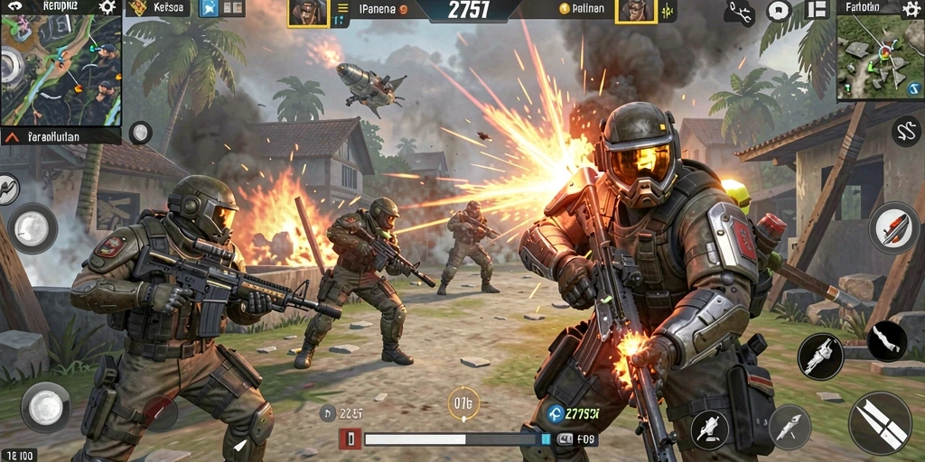 Tampilan gameplay seru dalam 2757 dengan aksi FPS yang mendebarkan.
