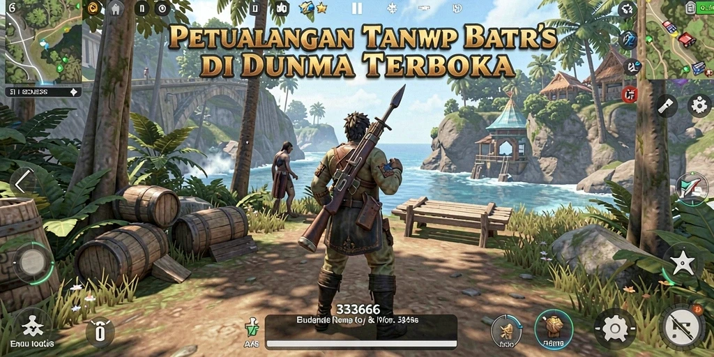 Tangkapan layar 333666 menampilkan aksi seru dalam dunia terbuka.