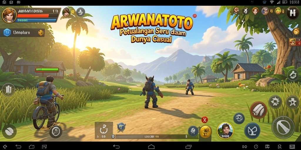 Tangkapan layar gameplay ARWANATOTO yang menarik dan penuh warna.