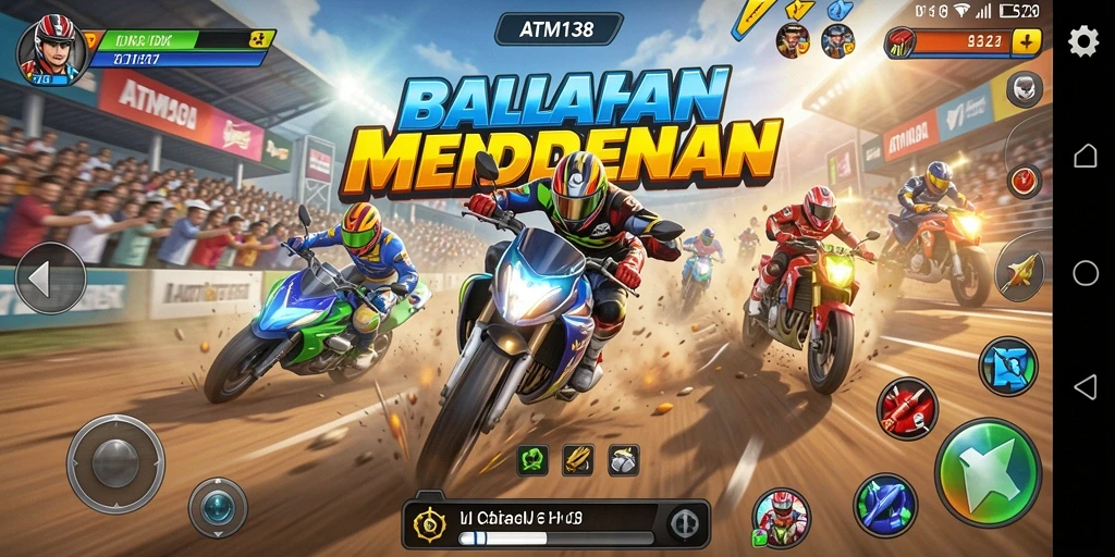 Tampilan seru dari gameplay balapan di ATM138.