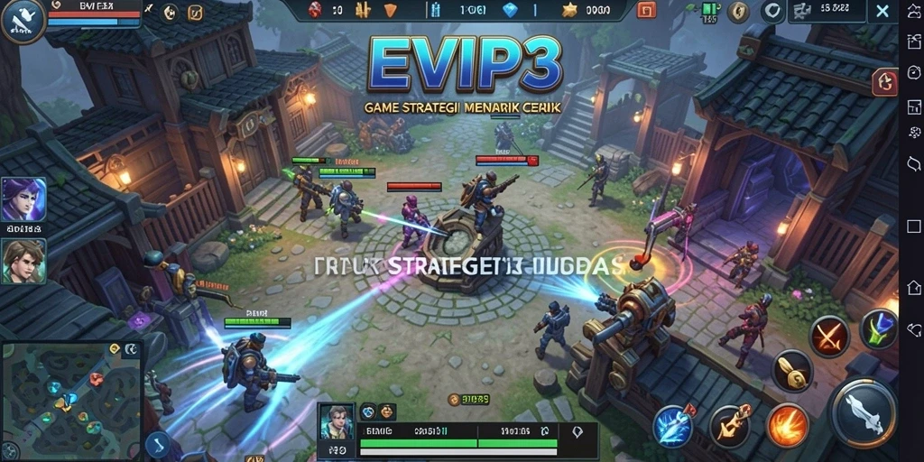 Tampilan gameplay EVIP3 yang menampilkan aksi strategis yang seru.