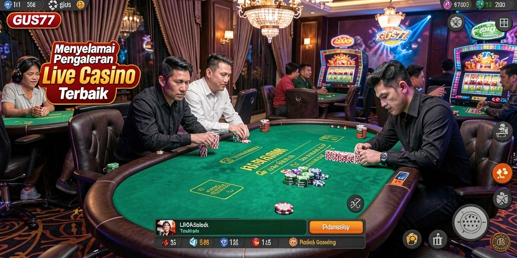 Tampilan gameplay GUS77 yang mendebarkan dan interaktif di Live Casino.