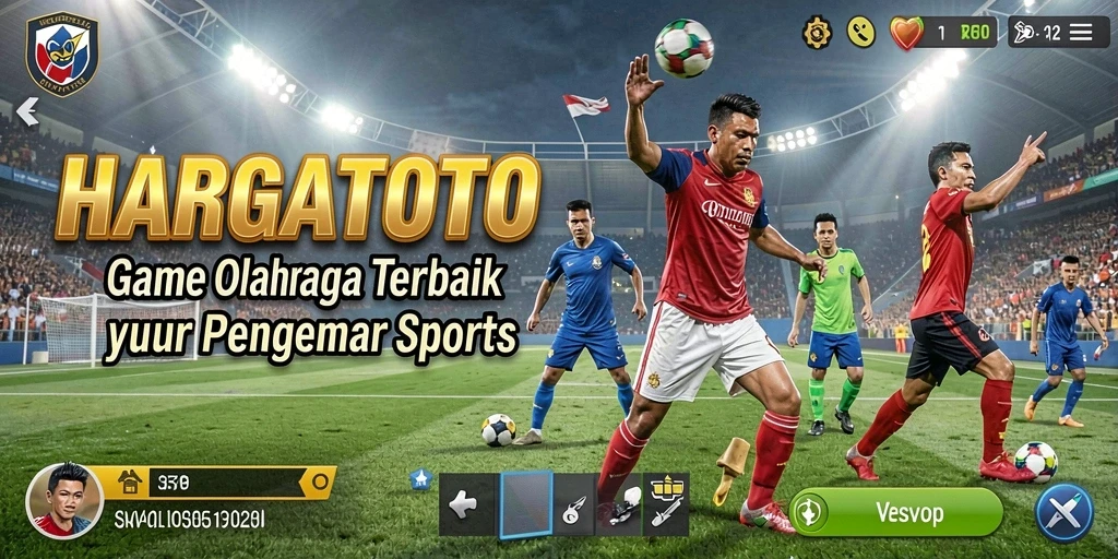Screenshot HARGATOTO yang menunjukkan aksi olahraga seru dan interaktif.