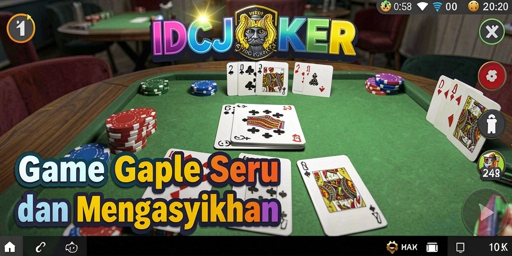 Screenshot gameplay IDCJOKER yang menunjukkan aksi seru permainan Gaple.