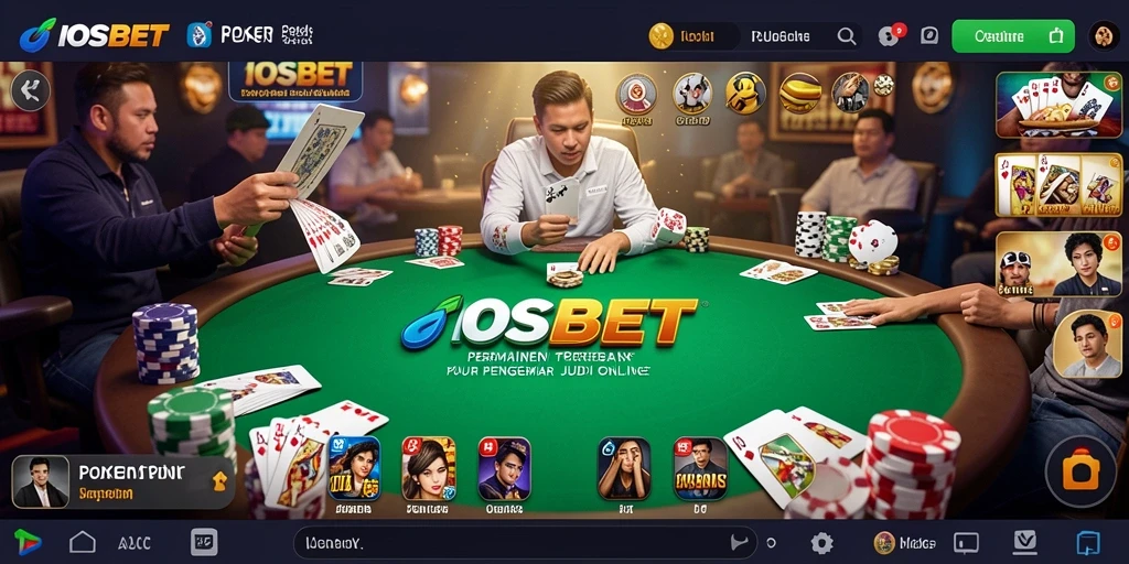 Screenshot menunjukkan gameplay seru dalam permainan Poker IOSBET.
