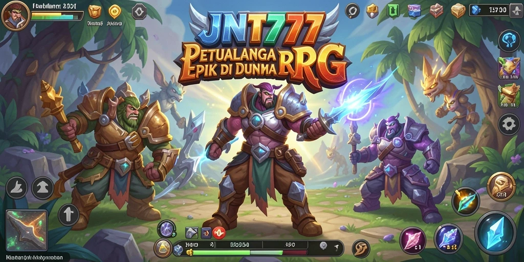 Tampilan gameplay JNT777 dengan pertarungan mendebarkan dan eksplorasi dunia RPG.