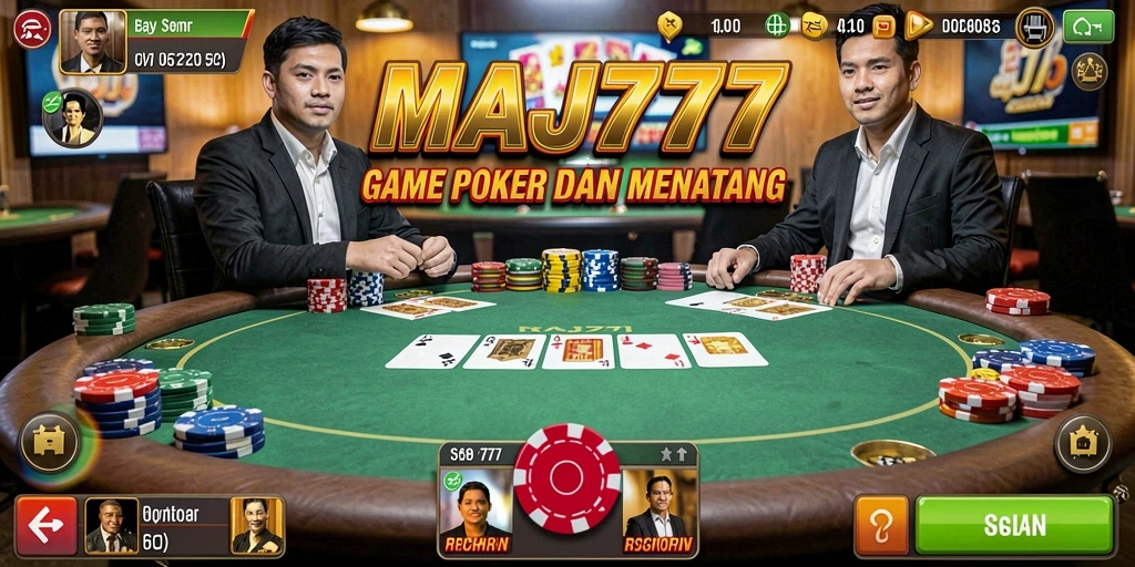 Gameplay seru di MAJ777 dengan tampilan meja poker yang menarik.