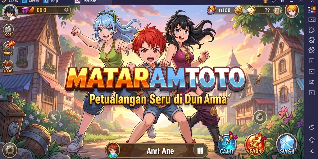 Tampilan gameplay seru dalam dunia Anime.