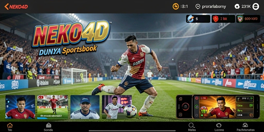 Tampilan interaktif dan seru dalam permainan Sportsbook NEKO4D.