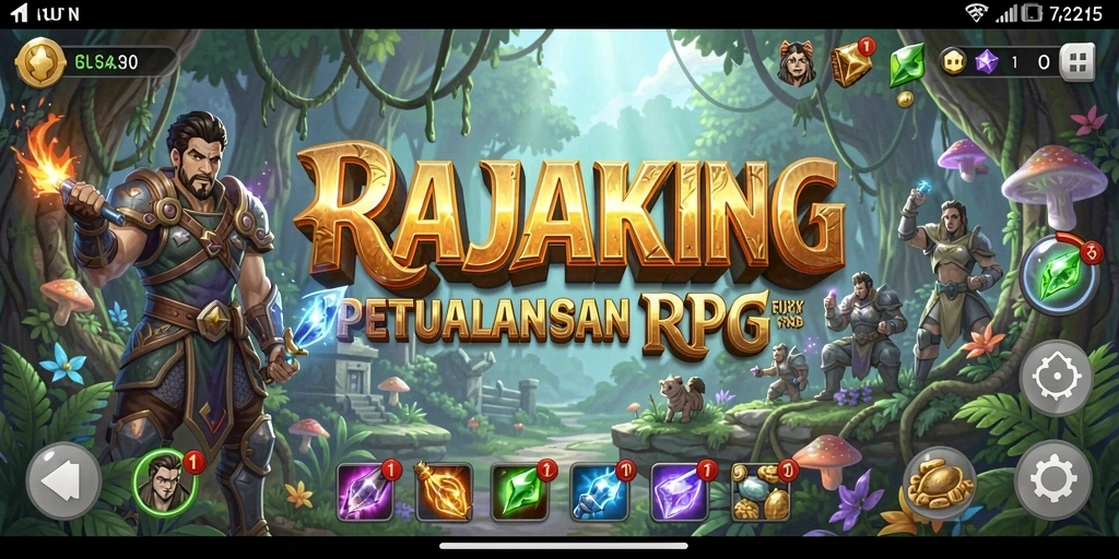 Tampilan gameplay menarik dari RAJAKING dengan aksi RPG yang mendebarkan.