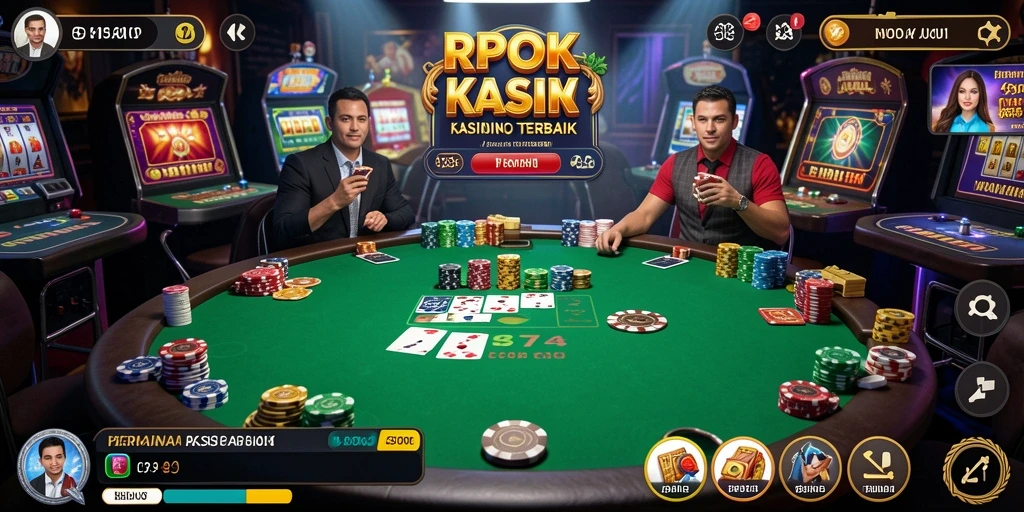 Tampilan gameplay RPOK yang seru dengan pengalaman Kasino yang mendebarkan.