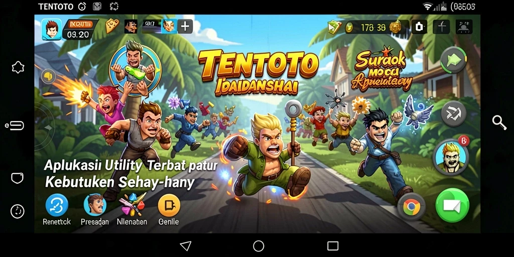 Screenshot utama TENTOTO menunjukkan antarmuka aplikasi yang intuitif dan user-friendly.
