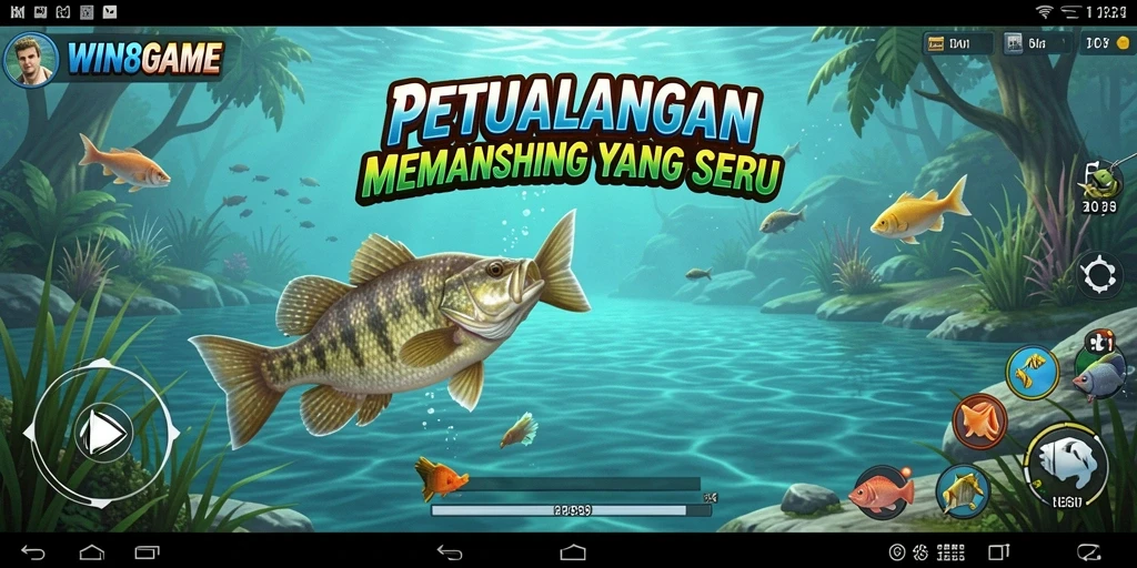 Tampilan gameplay memancing yang mengasyikkan di WIN8GAME.