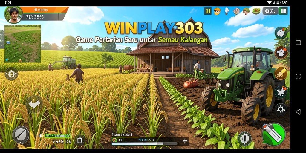 Tampilan gameplay WINPLAY303 yang mendebarkan saat bertani dan berinteraksi.